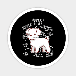 Boxer Dog White Anatomy Magnet